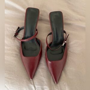 Burgundy kitten heels